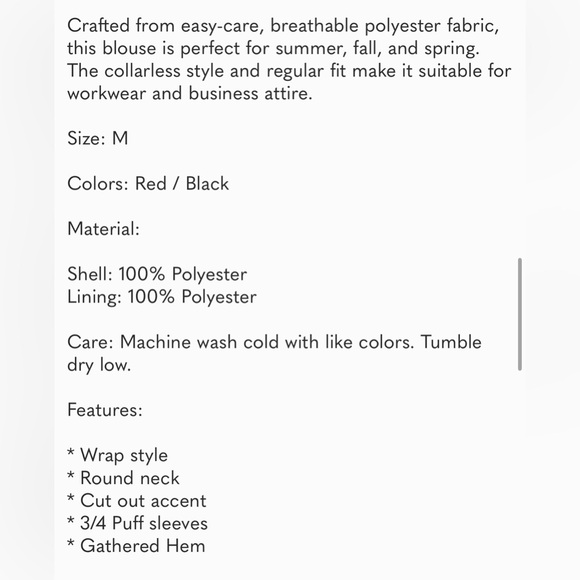 Vince Camuto Polka Dot Prep Faux Wrap V-neck Blouse Red Navy Blue Medium - Picture 15 of 16